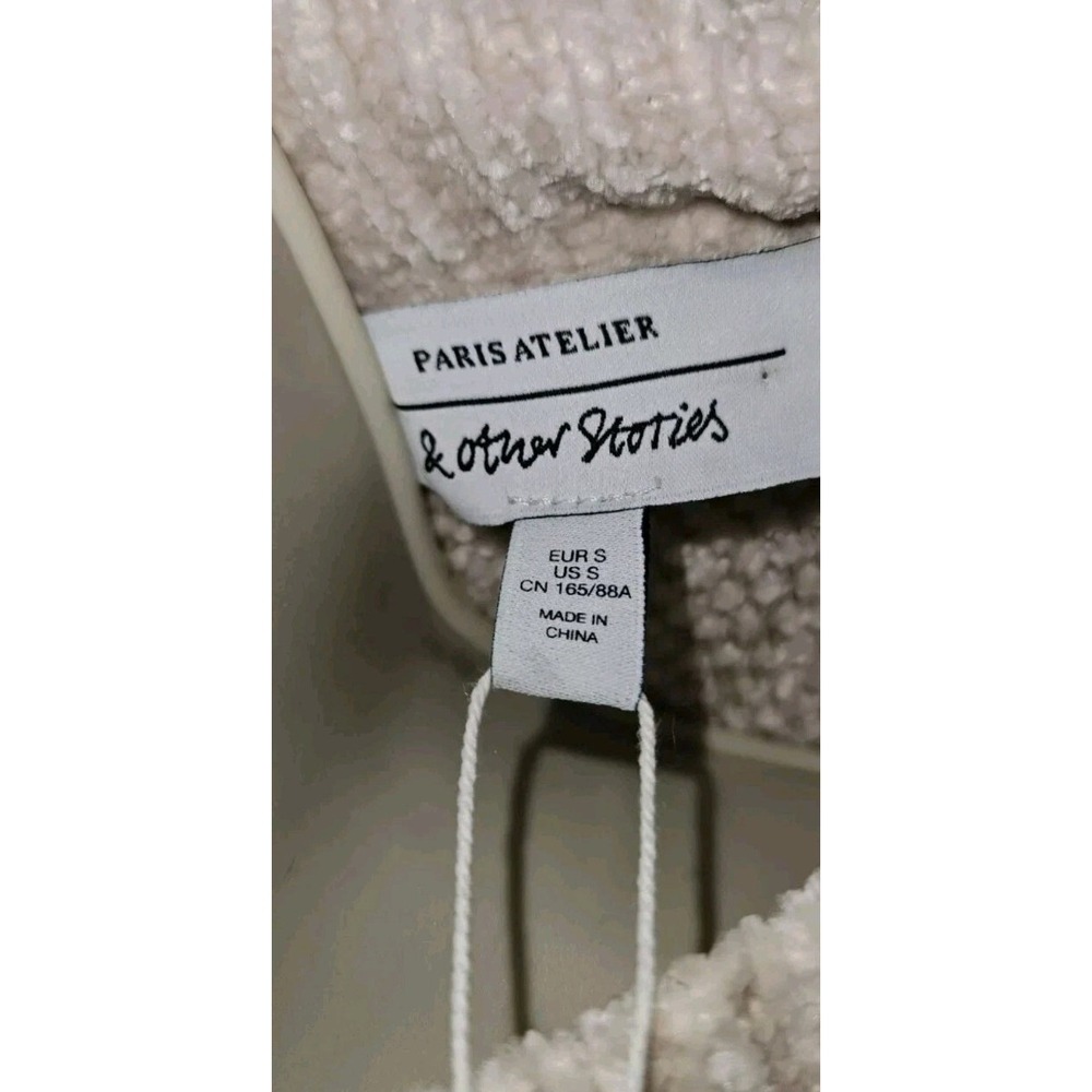 Paris Ateller & Other Stories Knit Crop Sweater Metallic Chain Link Size S - Picture 4 of 5
